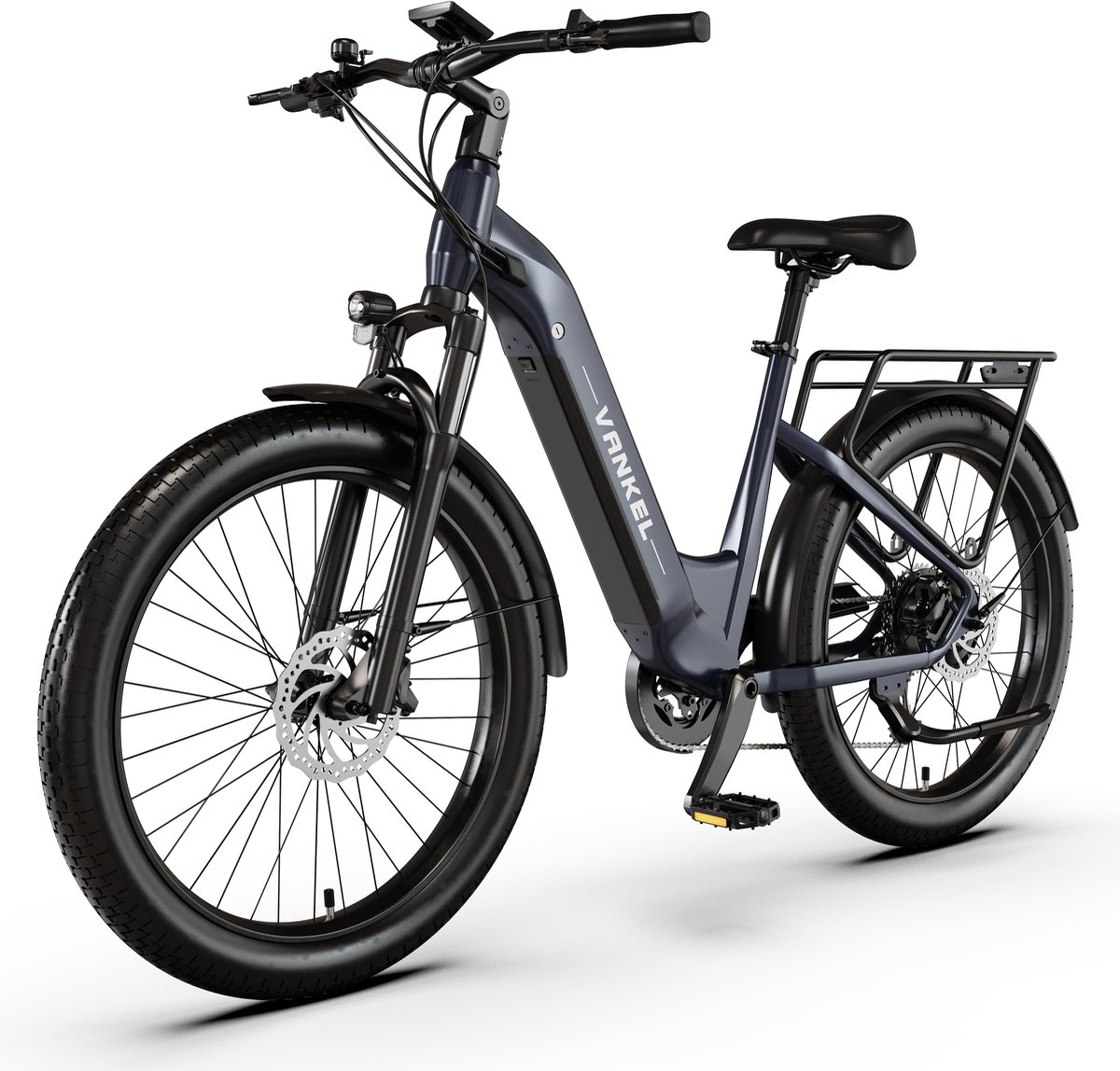 Vankel GUNAI P2 26 inch elektrische fiets - 120 km actieradius - 48V 15Ah LG accu - verende voorvork met lock-out functie - hydraulische schijfremmen - Shimano 7-speed - dubbele krachtsensor - aluminium frame - zwart