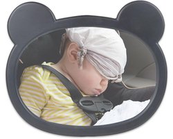 Baby Spiegel Auto - Achterbank Spiegel - Kind Observeren - 360 Graden Draaibaar - 17 x 17 cm - Cartoon Rand