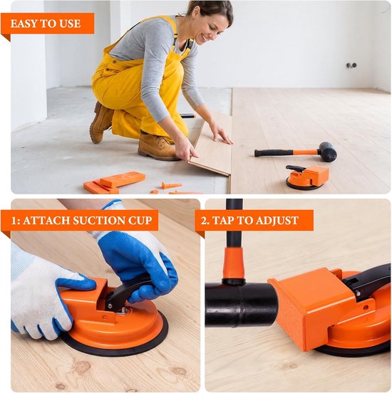 Vloer Gap Fixer - Vloer Reparatie Tool - Vloeren Herstellen - Verhoogd Slagblok - 4.6 Inch Brede Plank - Zwart — afbeelding 3