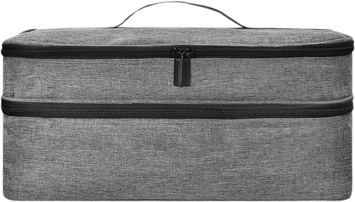 Reistas Haarstyling - Organizer Krultang - Haar Styling Opbergen - Dubbellaags Ontwerp - 34 x 14 x 16 cm - Grijs