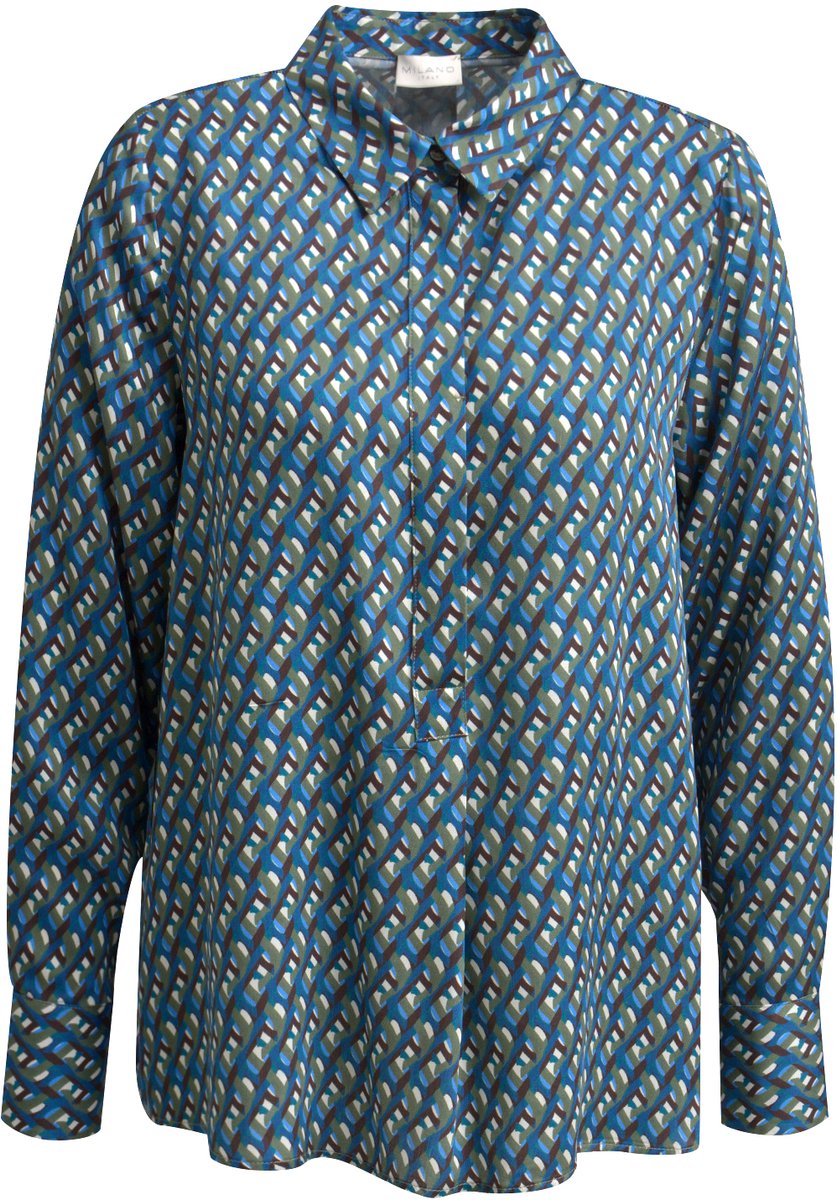 Milano Italy - blauw groene blouse - maat 36