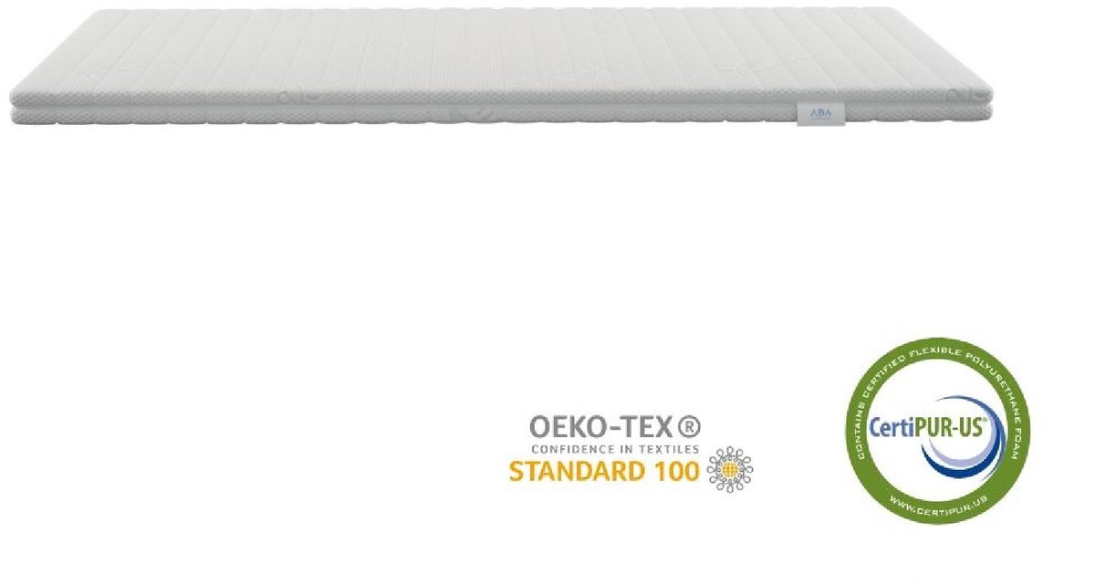 Ada Sleep Premium Topper Matras 70x200 cm – Aircell Koudschuim Topdekmatras 6/7 cm – Afritsbaar en wasbaar hoes - Hotel Matrastopper – Tencel Bambo Topmatras – CertiPUR en Okoetex gecertificeerd Topmatrassen