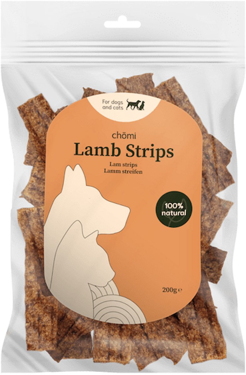 Chōmi Chomi Pets - Lamvlees Strips - 200 gram