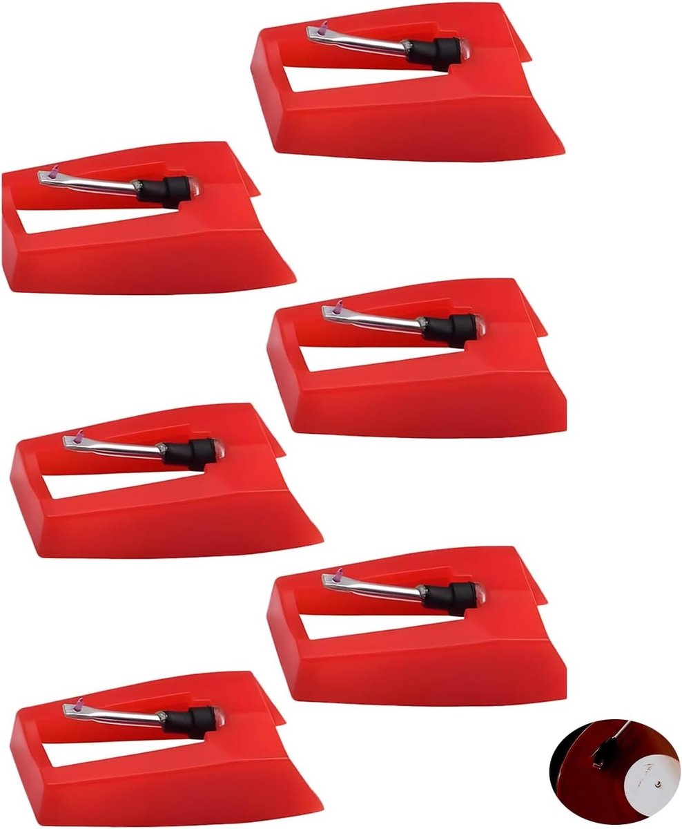 6 Stuks Universele Vervangnaalden voor Platenspeler - Hoge Prestaties, Compatibel met Diverse Modellen, Ideaal voor Vinyl Liefhebbers