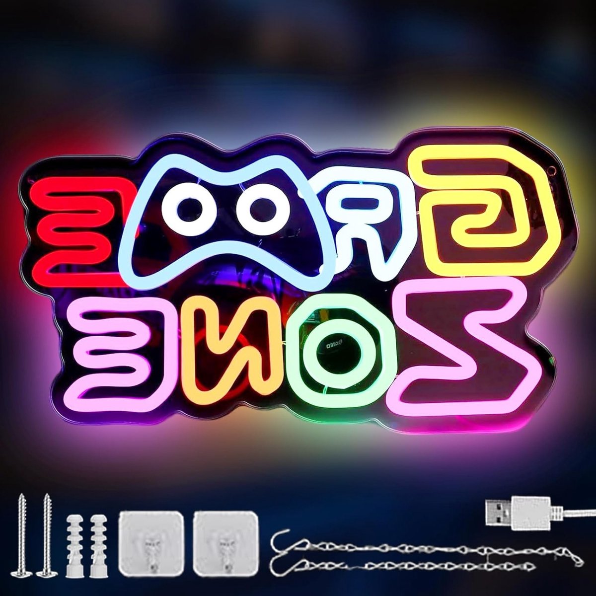 Kleurrijk LED Neon Licht voor Gaming Zone, Muurdecoratie voor Gamers, Speelruimte en Cadea