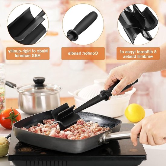 Multifunctionele Handmatige Vleesmolen voor het Maken van Burgers en Gehakt - Hittebestendige Vleesvermaler en Aardappelpuree Maker voor Keukengebruik — afbeelding 3
