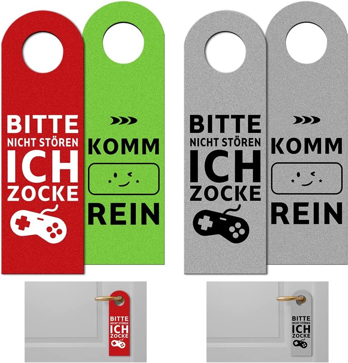SnelShoppen - 2 Stuks Deur Hangers Niet Storen, Gamer Deur Signalen, Felt Deurhanger, Perfecte Cadeaus voor Tieners, Jongens en Meisjes, Gaming Kamer