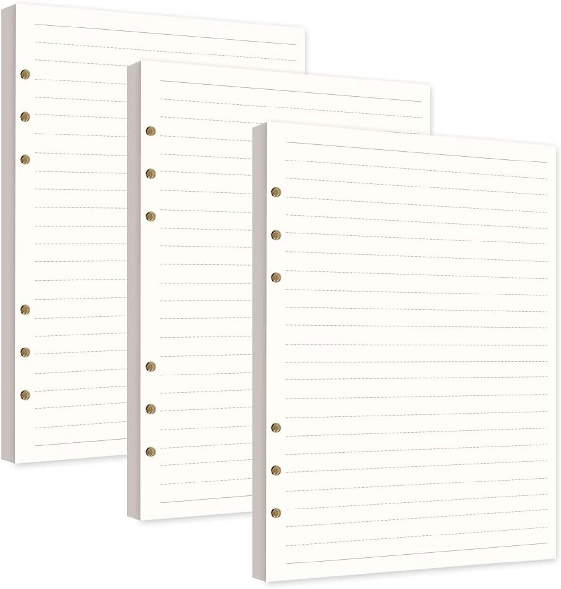 SnelShoppen - A5 Horizontaal Lijn Papier 240 Vellen, 6 Gaten, Verpakking van 3 Pakken, Geschikt voor Notitieboeken, Journals en Schetsen