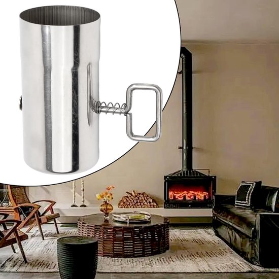 SnelShoppen - Outdoor Stove Pipe Flue Duct 60mm RVS Schornsteenpijp met Verstelbare Dampfer voor Buitenoven en Tuin BBQ - Ideaal voor Kamperen en Hore van Snelshoppen — afbeelding 4