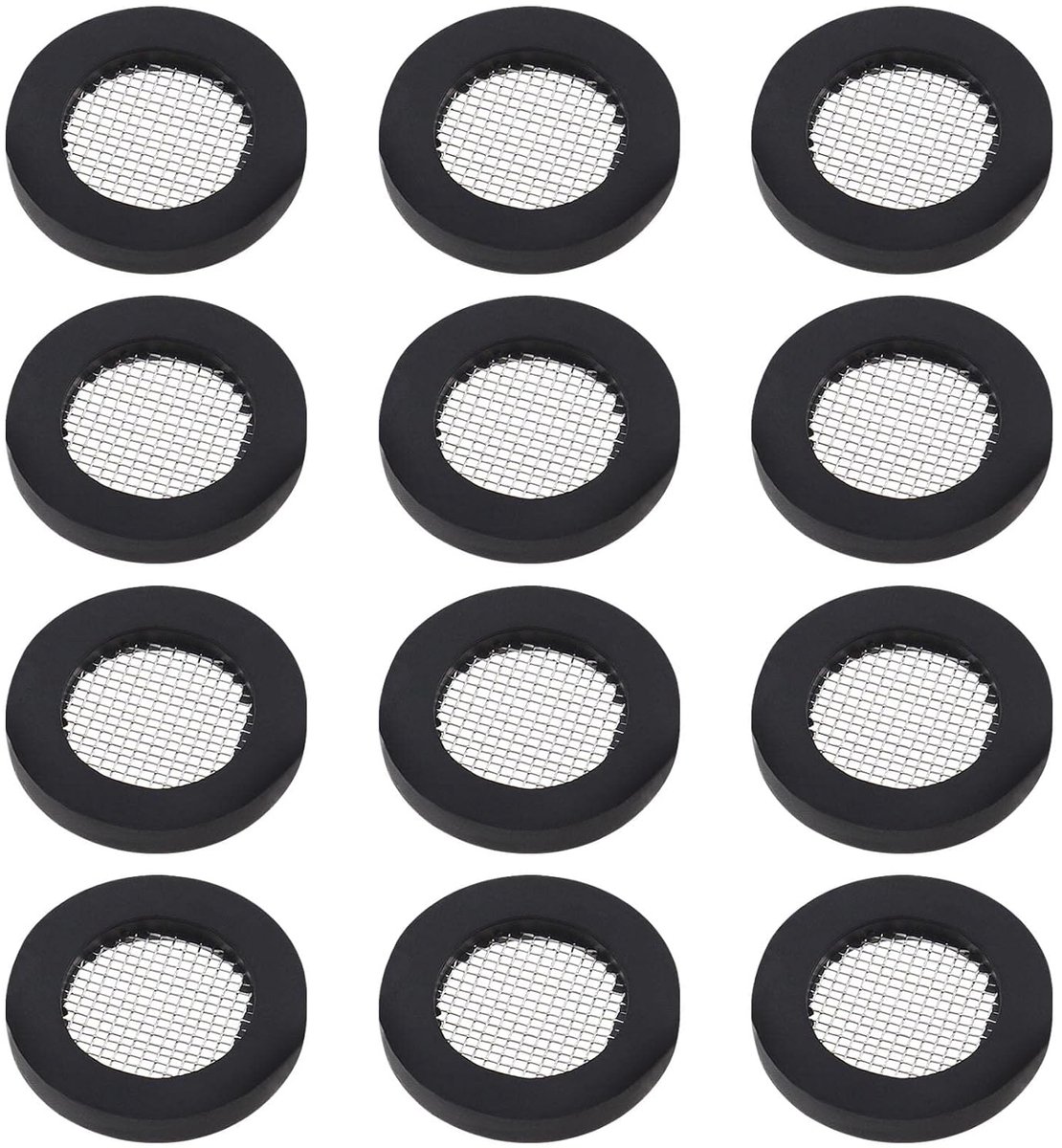 SnelShoppen - 50Pcs RVS Filter Tuinslang O Ring Gasket Waterkraan Rubber Washer met 40 Mesh voor 3/4 Inch Tuinslang Water Tap Douchekop