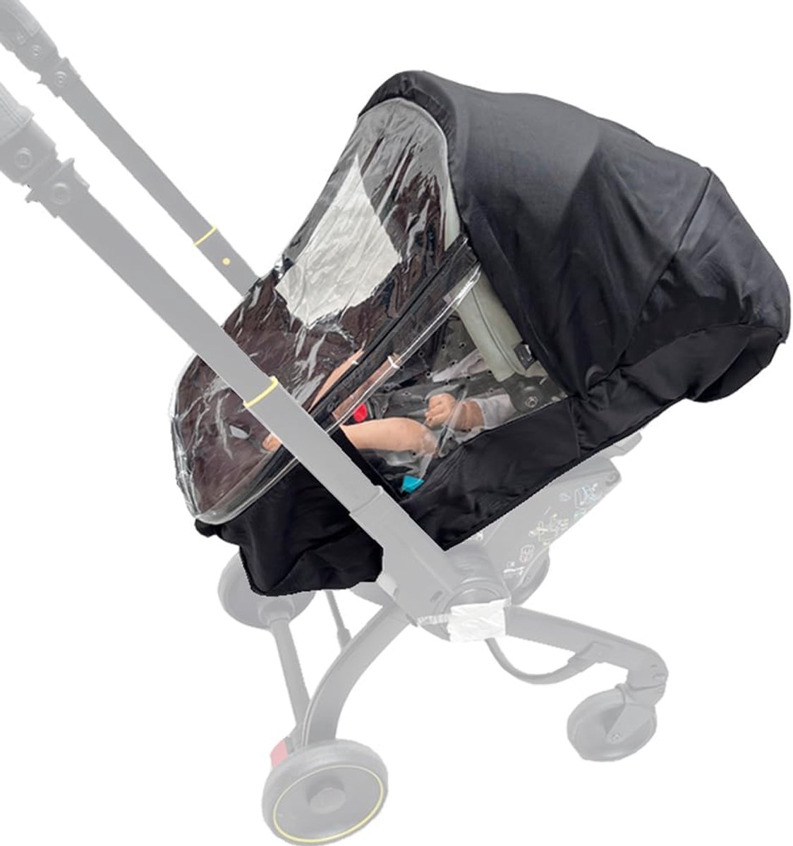 SnelShoppen - Pushchair Regenhoes Geschikt voor Doona X, i en Doona + Autostoelen en Kinderwagens, Waterdicht, Winddicht, Ademend met Brede Rits en Ve