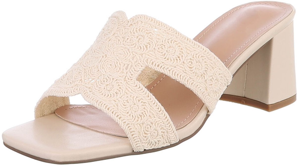Dames slippers - blokhak - instapmodel Mt:37