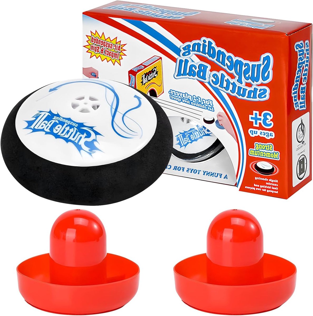 Elektrische Hover Puck Set voor Air Hockey met 2 Rackets | Draagbaar Speelgoed, Perfect Cadeau voor Kinderen en Volwassenen, Verhoogt Spelplezier