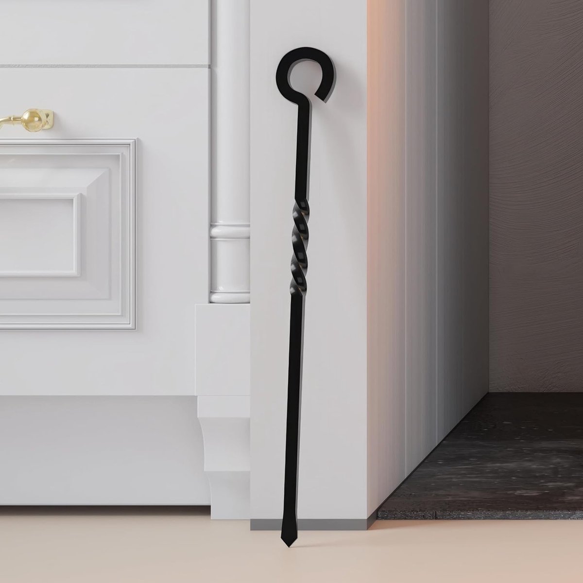 Zwarte Haardtangen 40.5 cm - Langgereedschap voor Houtkachels en Open Haarden, Stijlvol en Functioneel Accessoire voor de Haard
