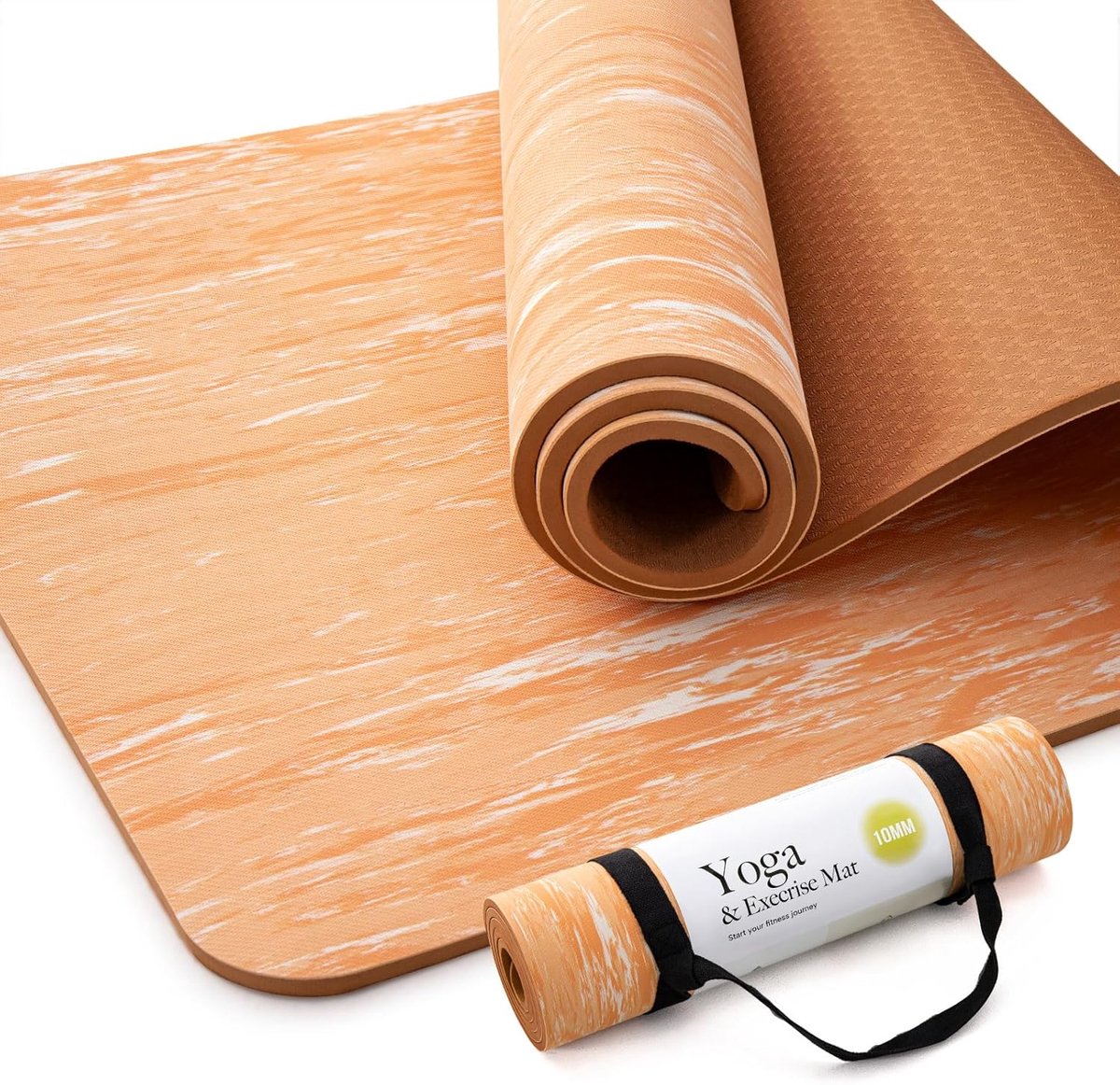 SnelShoppen - Extra Dikke Yoga Mat 10mm - Antislip Rubber en TPE - Milieuvriendelijk - Ideaal voor Yoga, Pilates en Thuis Workout - Met Draagriem voor