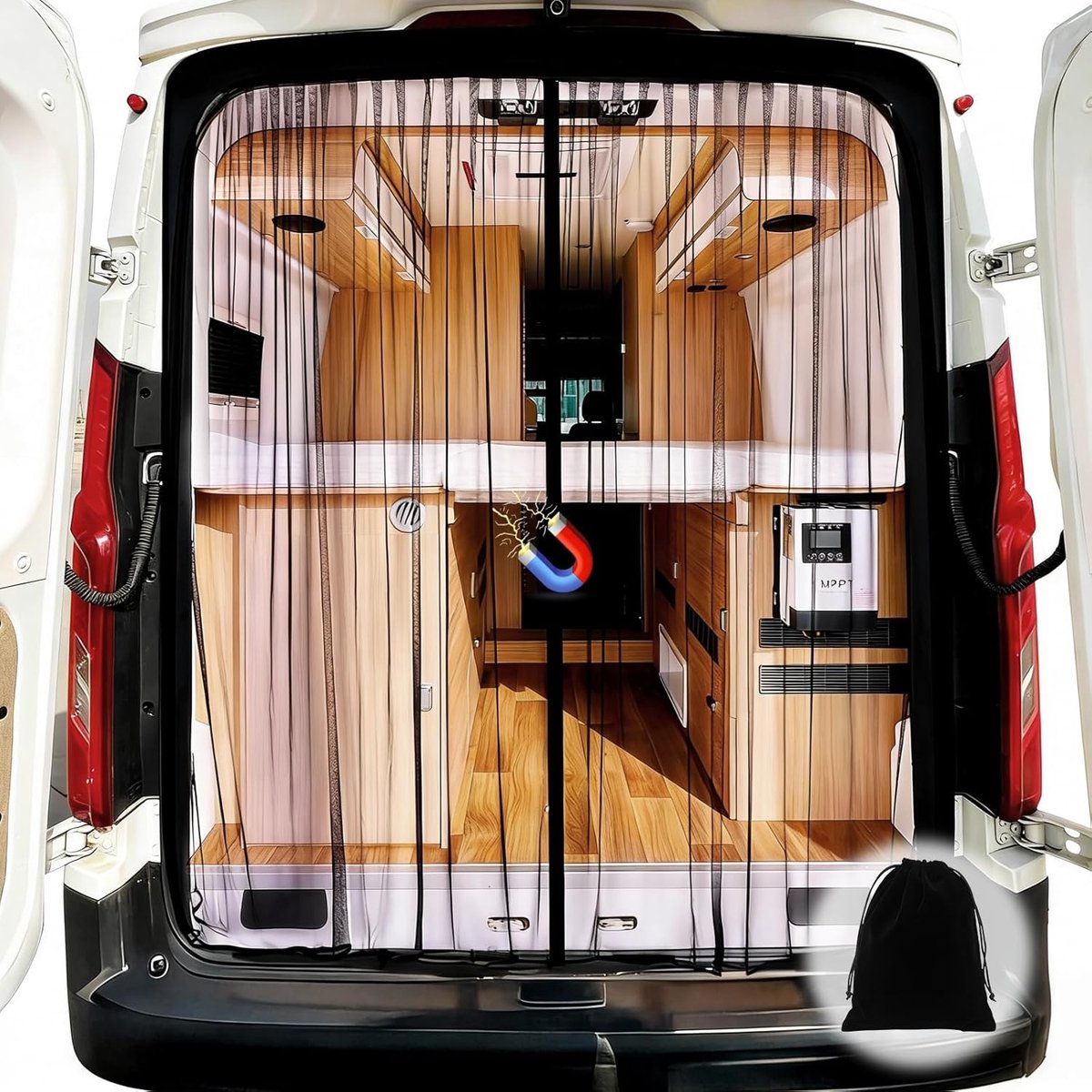 SnelShoppen - Universele Magnetische Insectenbescherming, Mosquito Net voor Motorhomes, Camping, Deuren, Ventilatie, 200 x 170 cm