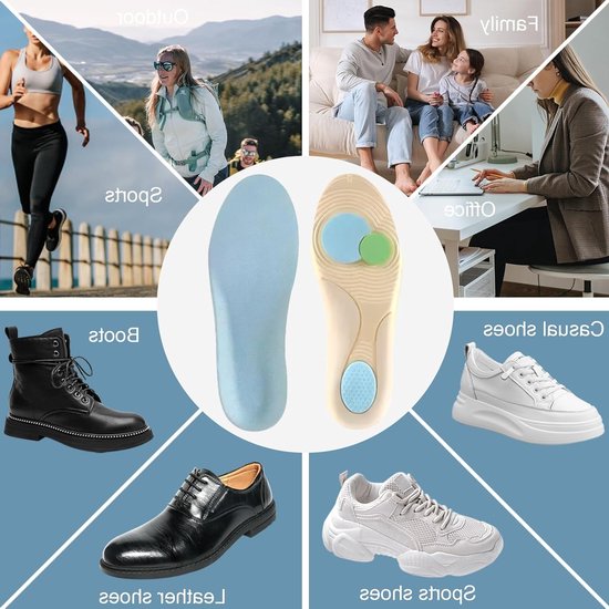 Orthopedische Inlegzolen voor Plantar Fasciitis en Platvoeten, Pijnverlichting voor Hiel en Voetsteun voor Mannen en Vrouwen (41-42) — afbeelding 3