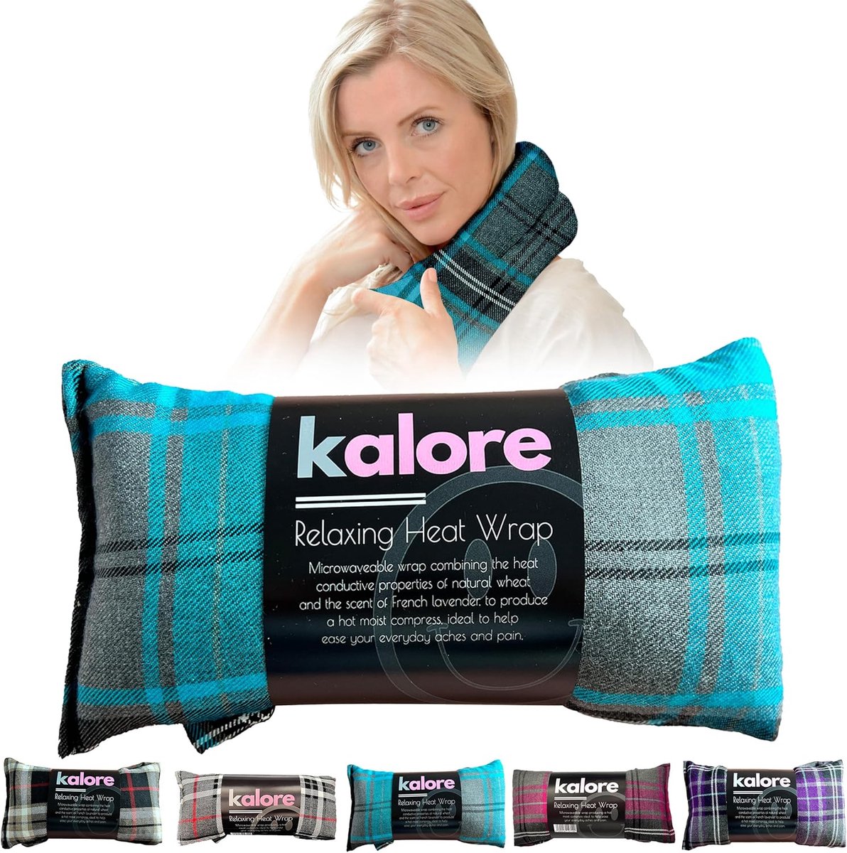 SnelShoppen - Tartan Wheat Bags Magnetronveilig Nek en Schouder Wrap - Ontspannende Warmtepad voor Comfort - Katoenen Stoffen Compress - Ongeparfumeer