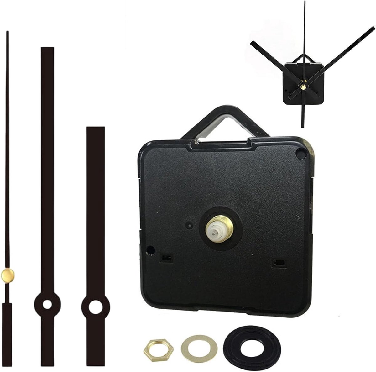 Wandklok Mechanisme met Stille Quartz Beweging voor DIY Projecten en Klokrestauratie - Inclusief Wijzers en Montageaccessoires