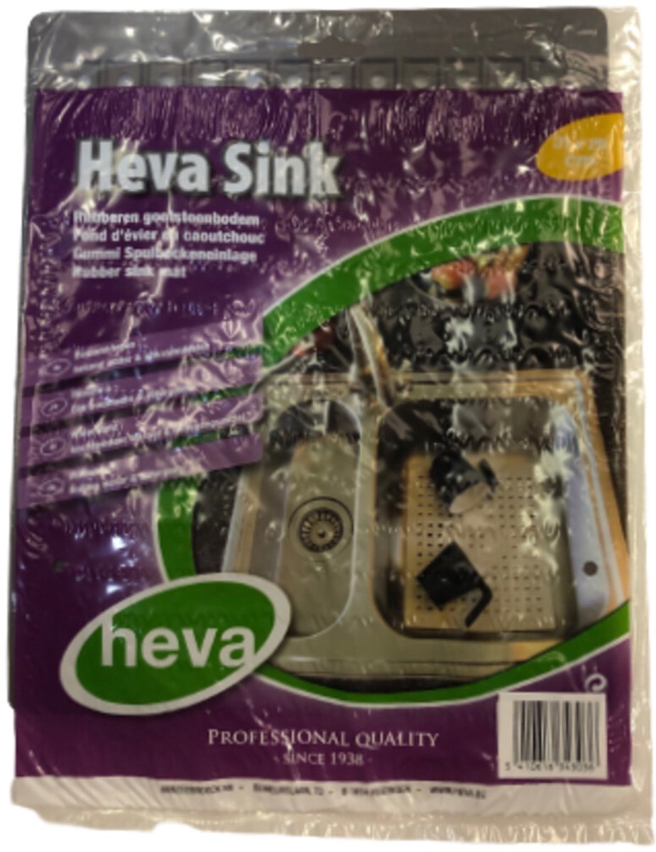 Heva Gootsteenmat - 31x26cm - Donkerbruin/grijs