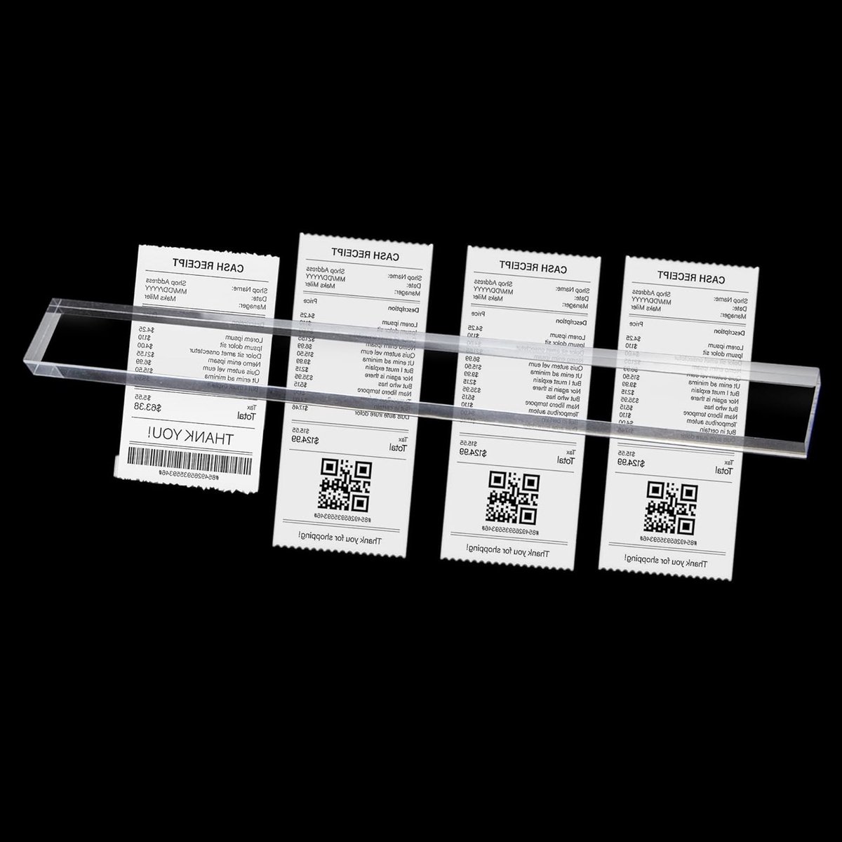 Transparante Acryl Bonhouder voor Kassa - 30 cm Clipboard voor Keuken, Hotel en Kantoor, Ideaal voor Bestellingen en Ticketbeheer