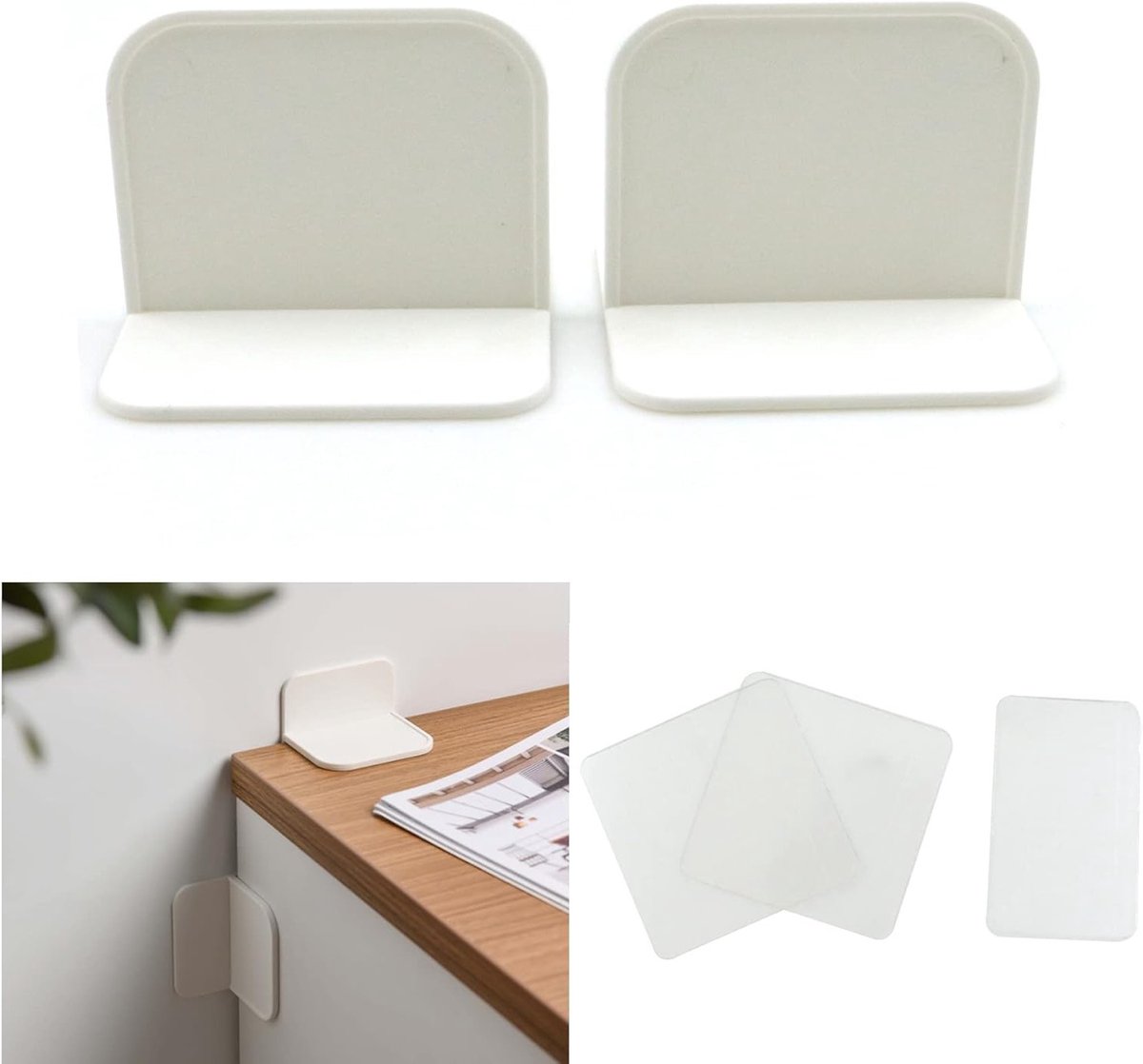 Veiligheidsriem Set voor Kinderen met Kantelbescherming, Hoge Draagcapaciteit voor Meubels, Bevestiging aan Muur, Tafel en Zware Meubels, 4 Stuks, Wit