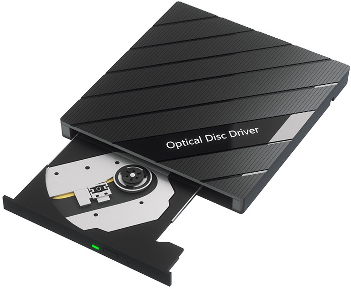 QTTVBTNA -Externe DVD Speler - DVD Brander - 7-in-1 DVD Speler - USB-aangedreven, plug-and-play - 8x DVD, 24x CD lees/schrijfsnelheid - Type-C kabel - Compatibel met Windows en Mac OS - Ultra-dun en draagbaar - Voor films, branden en back-ups