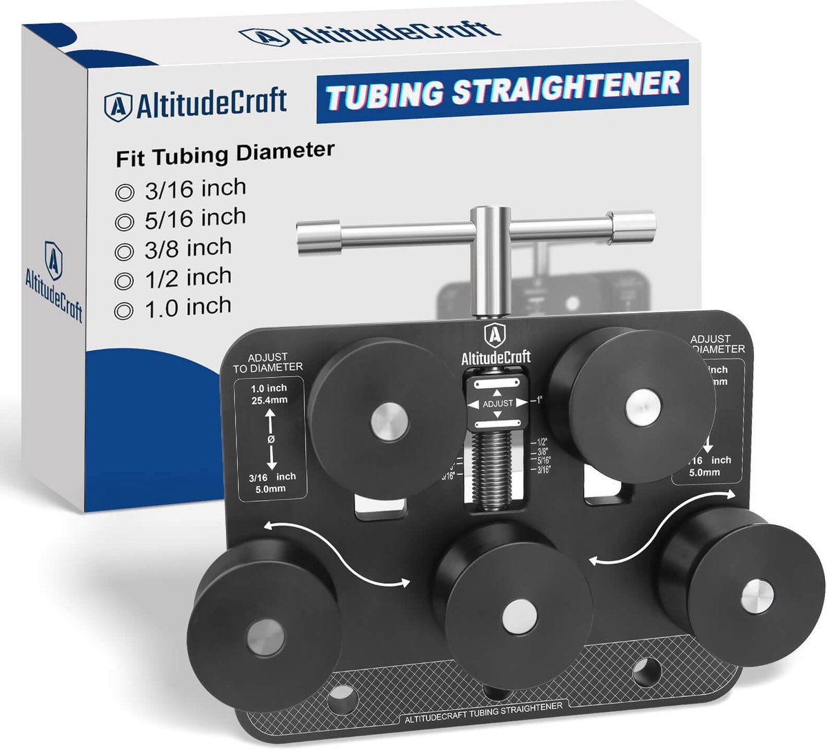 Ryoudavell - Buisrichter voor Remleidingen - Universele Pijprichtgereedschap voor 3/16 tot 1.0 inch Diameters - Handmatige Buizenrichter voor Koper en Aluminium - Zwart