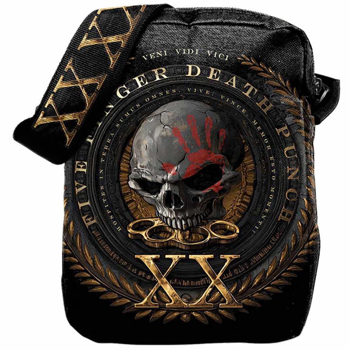 Rocksax Five Finger Death Punch - Vendi Vidi Vici Crossbody tas - Zwart
