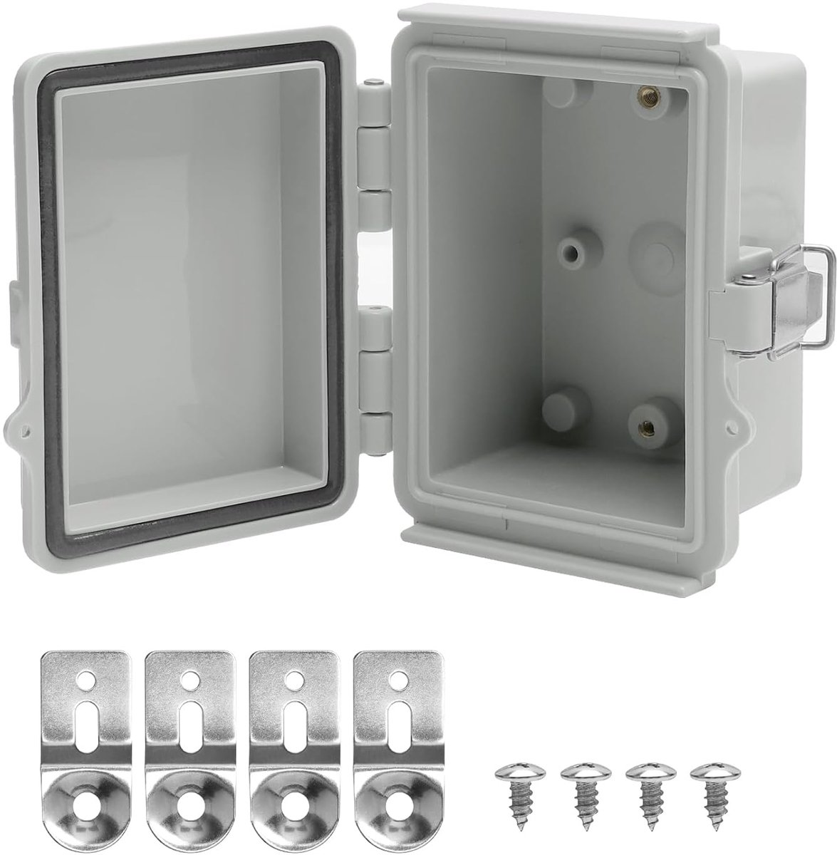 SnelShoppen - Waterdichte Aansluitdoos - Verdeeldoos Power Box - Robuuste ABS Kunststof Buiten Socket Box - 12x9x7cm - Grijs - Ideaal voor Tuin, Garag