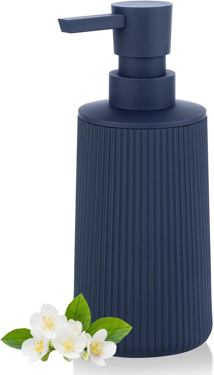SnelShoppen - Modern Zeepdispenser Blauw – Navulbare Plastic Handzeepdispenser voor Badkamer Keuken en Wastafel (Blauw)