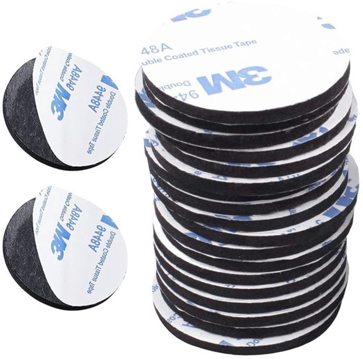 Dubbelzijdig schuimtape rond 20 mm - extra sterk - zelfklevend - voor vloeren, deuren, kunststof en glas - 20 stuks