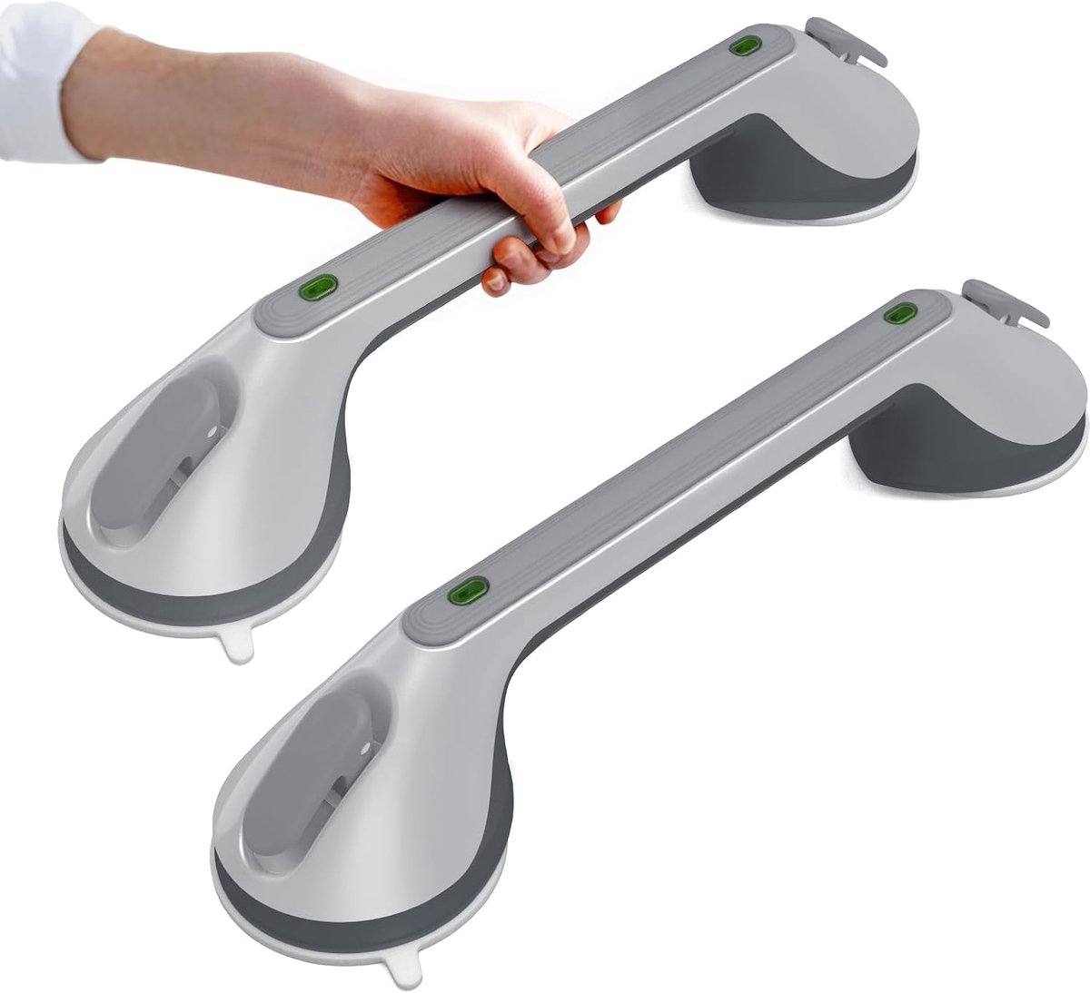 SnelShoppen - Handgreep met Zuignap (2PCS) voor Gladde Tegels, Boorvrije Steunbalken, Veilig en Eenvoudig te Installeren, Ideaal voor Keuken en Badkam