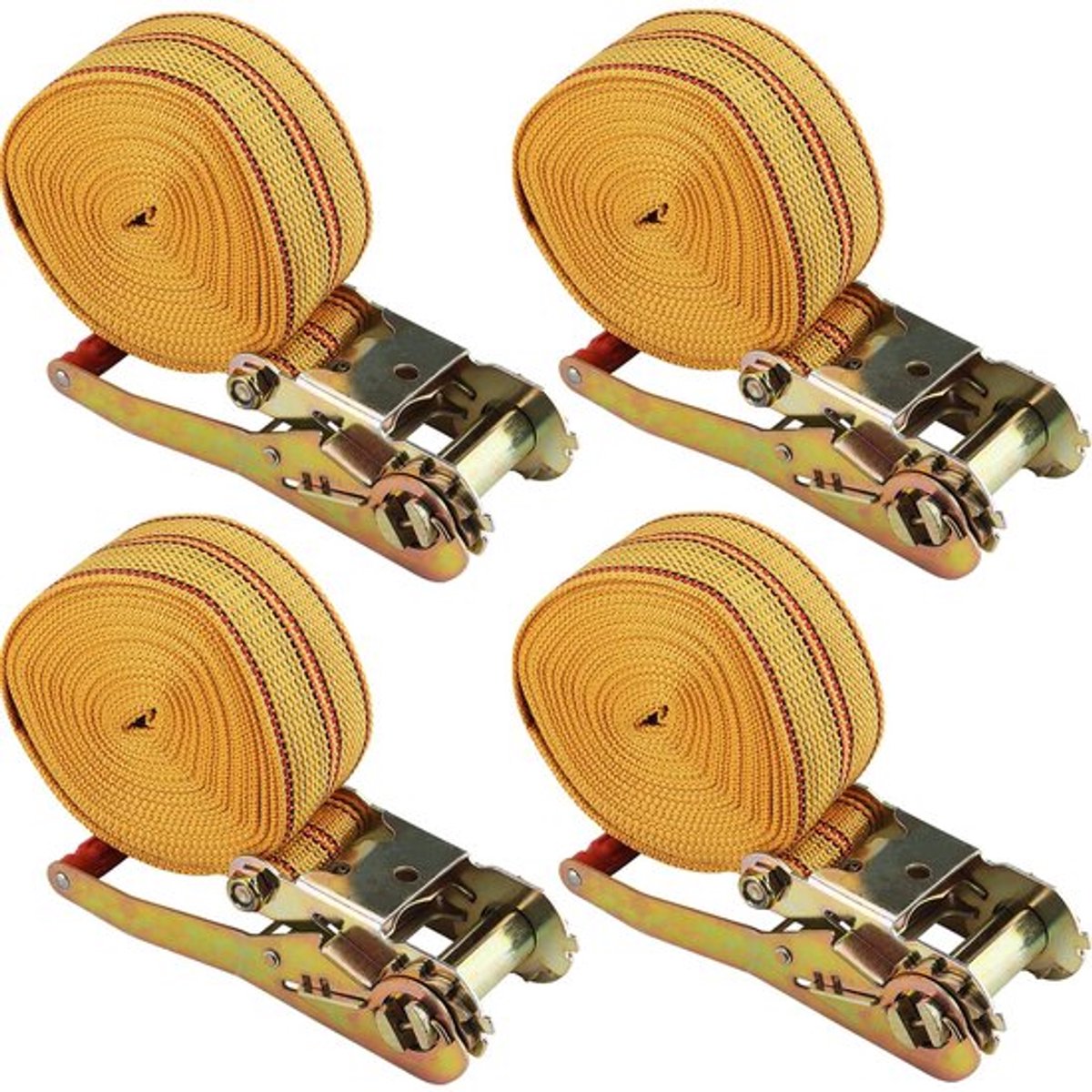 Spanbanden met Ratel 2000 kg - 8 m x 50 mm - Sjorbanden - Ratelriem - Neonoranje - Duurzaam en sterk