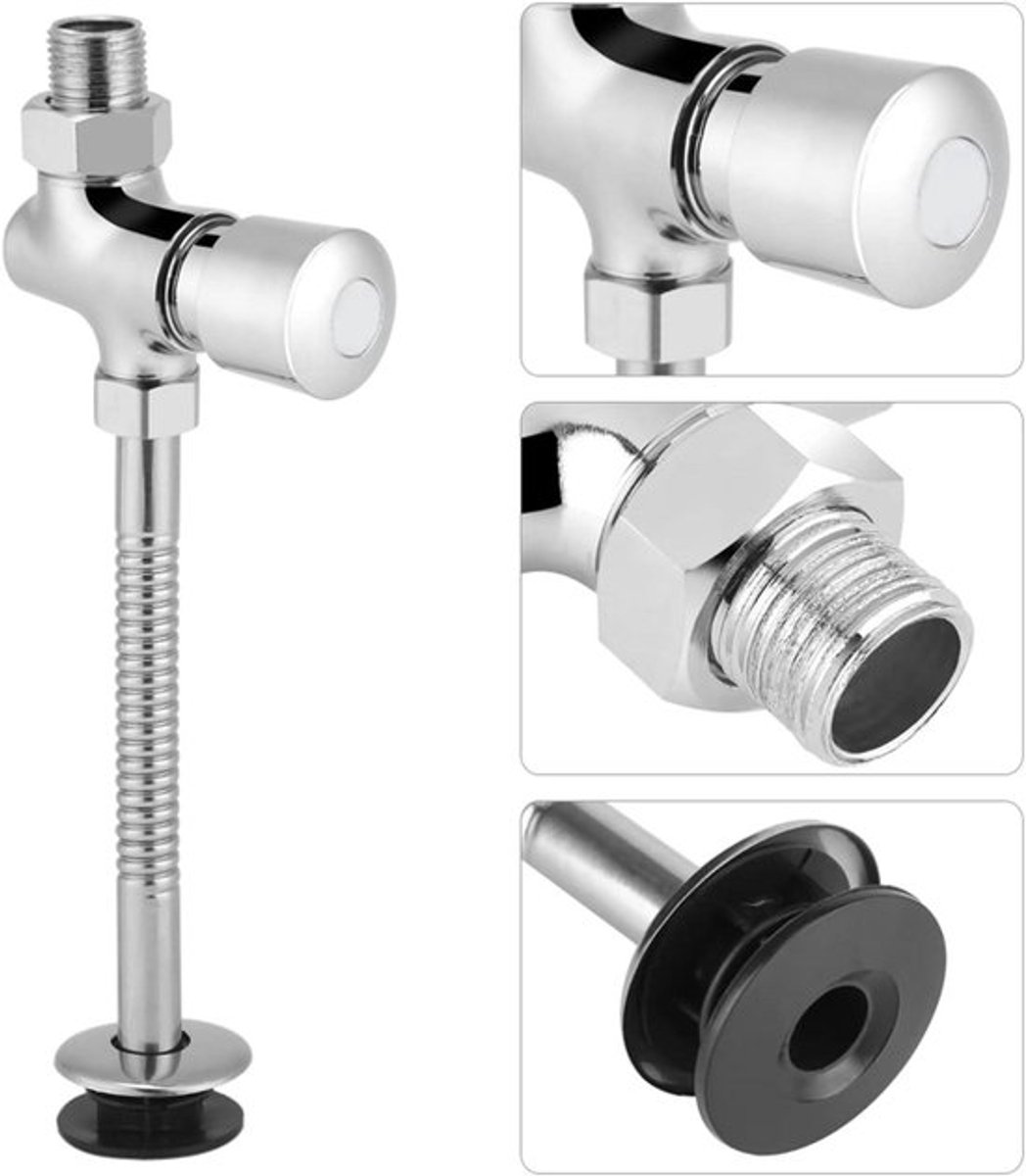 Spoelventiel voor toilet met automatische afsluiting voor badkamer hoteltoilet - 1/2 inch - zinklegering - handig en duurzaam