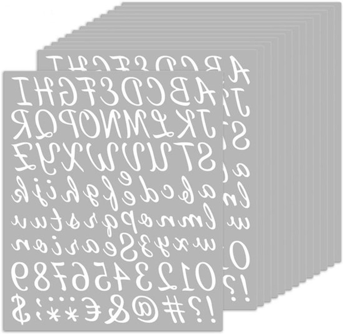 14 vellen witte vinyl letterstickers voor brievenbus en DIY scrapbooking