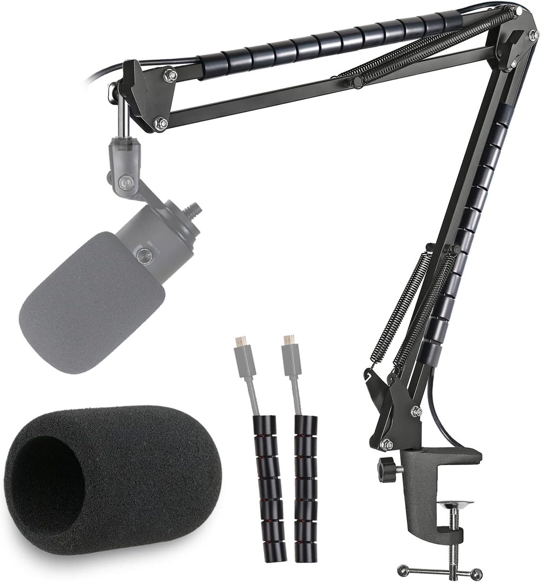 SnelShoppen - Professionele Microfoonstandaard met Popfilter en Flexibele Kabelsysteem voor USB Microfoon K669 K669B - Stabiele Staalconstructie, Idea