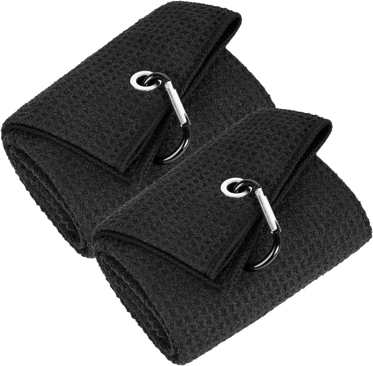 SnelShoppen - Pack van 2 Microfibre Golf Towels 30x50 cm met Carabiner Clip - Zachte en Ab