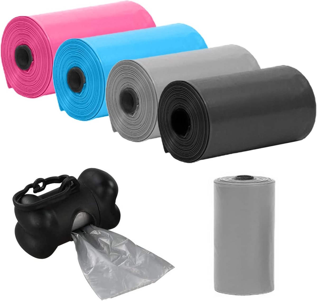 SnelShoppen - 60 Biodegradable Dog Poop Bags - Lekvrije, Waterdichte & Scheurbestendige Hondenpoepzakken - Ideaal voor Grote Rassen - Milieuvriendelij