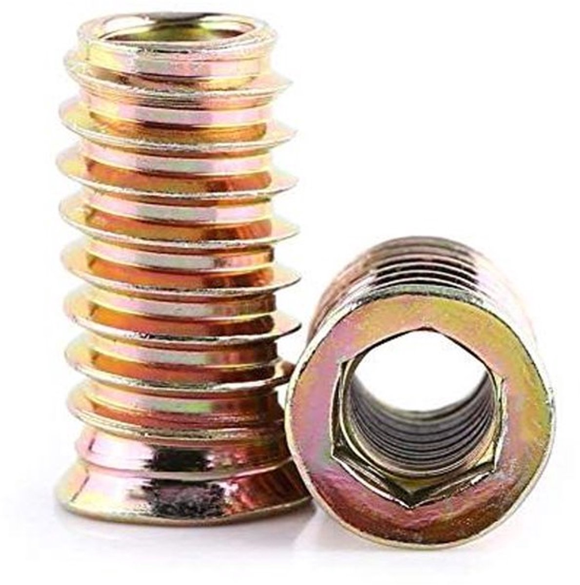 20 stuks zeskantige meubelmoeren met vrouwelijke schroefdraad van koolstofstaal (M8 x 25 mm) voor houten meubels - Duurzame moeren voor meubelmontage