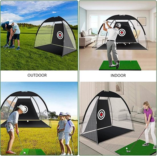 Golfoefennet 300x200 cm - Met 3-in-1 Oefenmat, 5 Golfballen & Doelvakken - Voor Binnen en Buiten — afbeelding 3