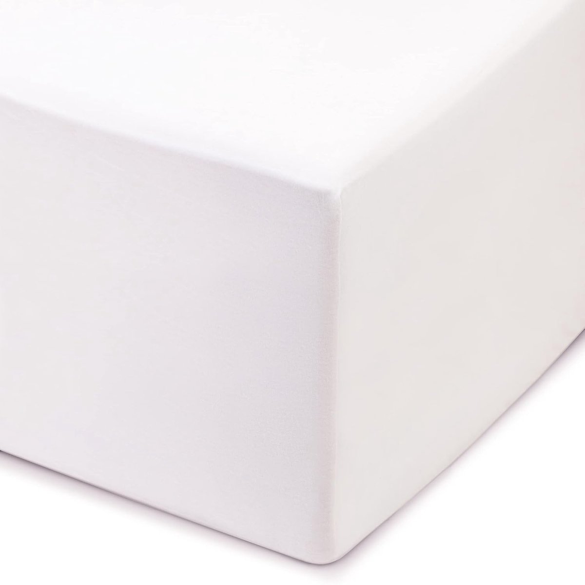 SnelShoppen - Fitted Sheet 140x200 cm - 50 cm Diep - 100% Katoen - Wit - Perfect voor Comfortabele Nachten - Geschikt voor Elk Bed