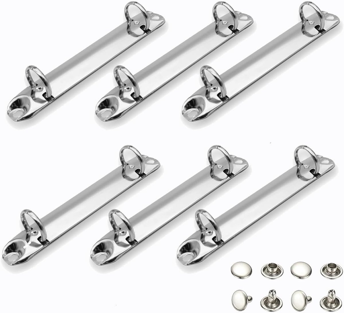 SnelShoppen - Pack van 6 Metalen Ringbinders, Vervangingsbinders, Archiveren, Notebooks, DIY Notebooks, Mini Album voor Organisatie, Hoogwaardige Kwal