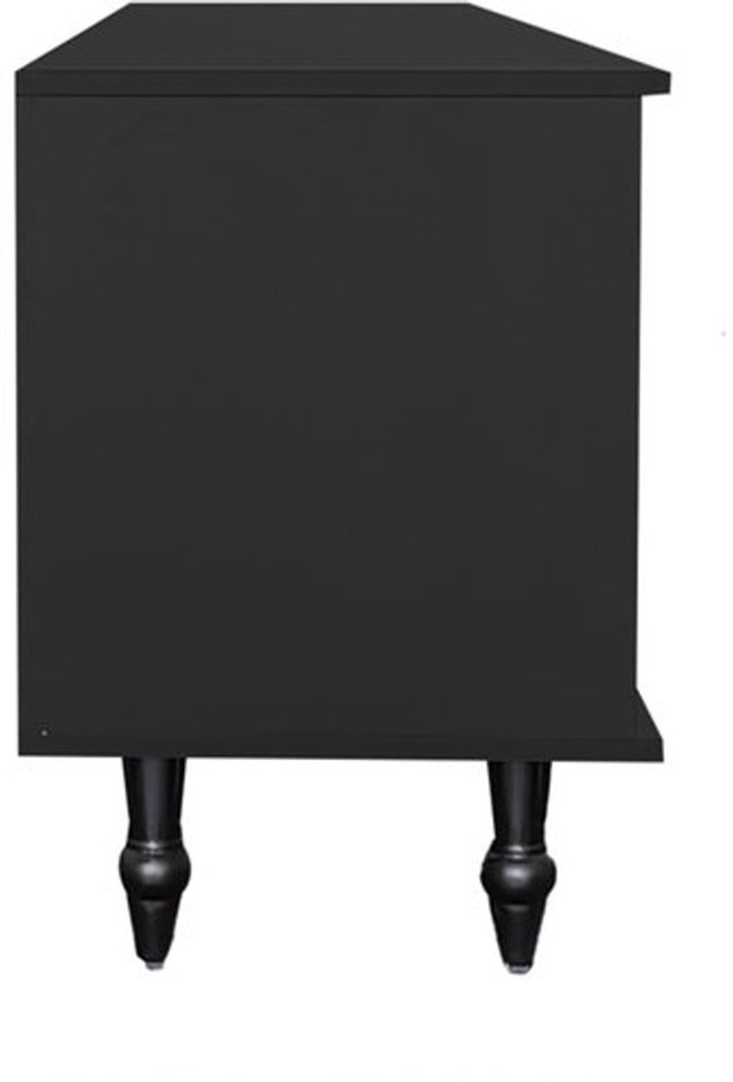 Tv-meubel – TV Kast – Lowboard – Dressoir – Mediameubel – Retro Design – Hoogglans Zwart –