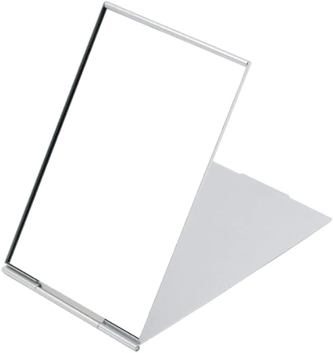 SnelShoppen - Kleine Reis Spiegel, Draagbare Vouwspiegel, Compacte Pocket Spiegel, Vouw Make-up Spiegel, 11.5cm x 8cm, Zilver, Ideaal voor Reizen, Fee