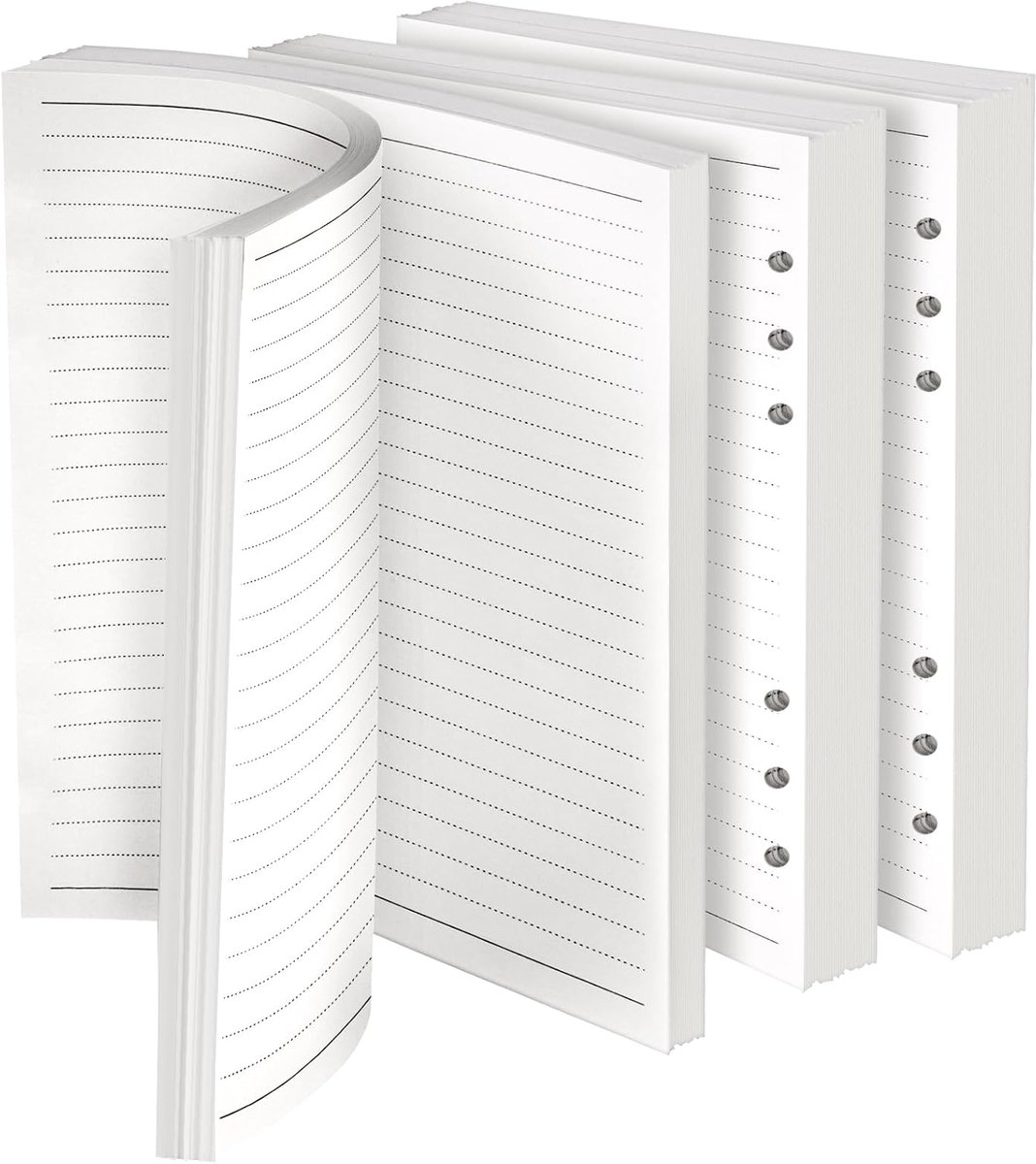 SnelShoppen - A5 Loose Leaf Perforated Paper 140 Pagina's - Horizontaal Lijn Papier - Planner Inlegvellen voor 6-Holes Binder - Dagboek Notitieboek Ve