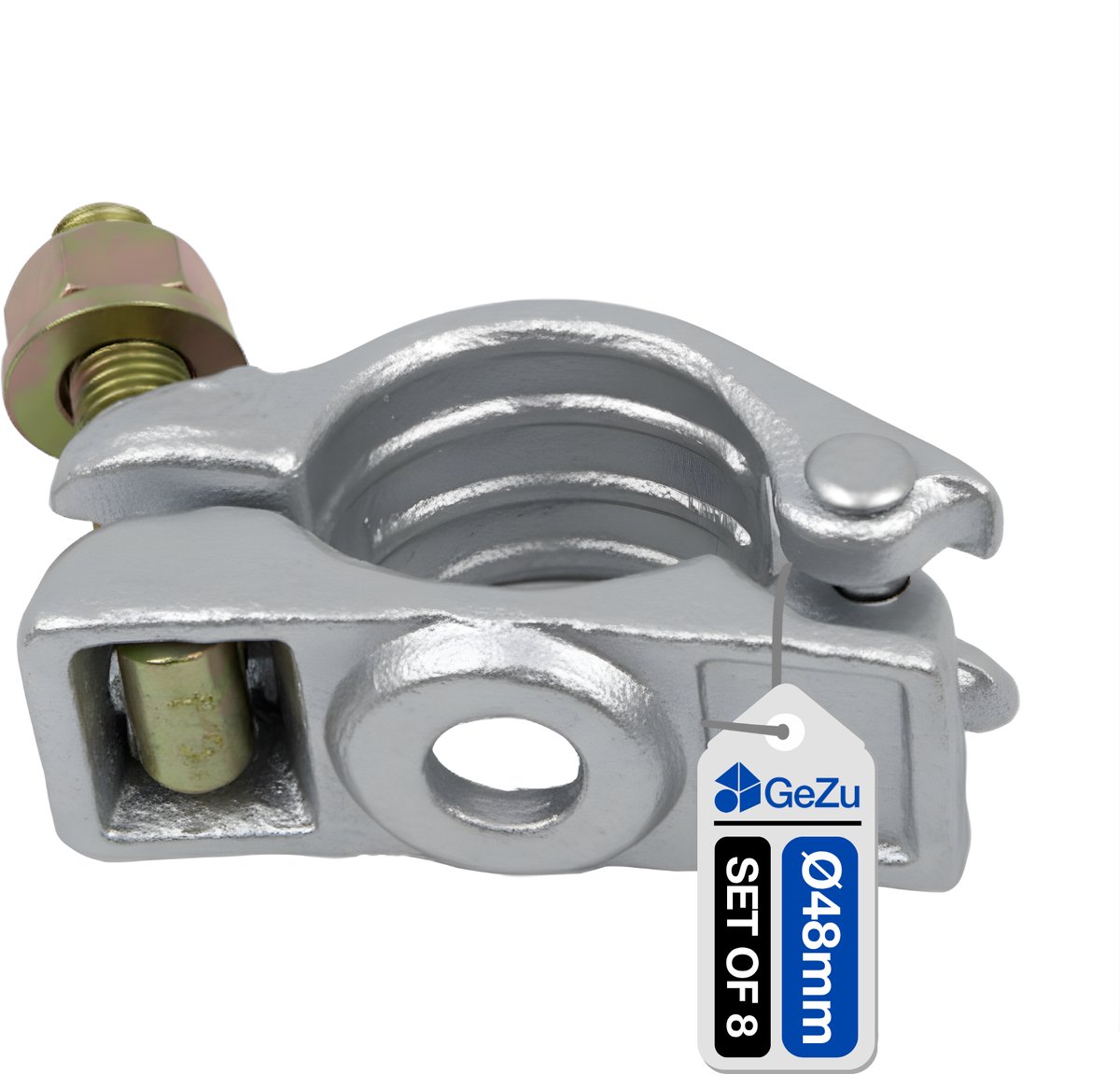 GeZu Impex Steigerkoppeling Gegalvaniseerd Set van 8 48 x 48 mm draaikoppeling klem voor steiger koppelstuk constructiebuis