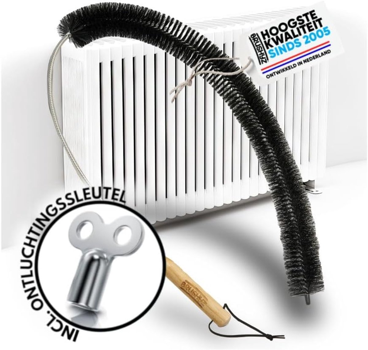 SnelShoppen - Heating Brush Radiator Borstel 117 cm - Nylon Haren voor Efficiënte Verwarming en Energie Besparing - Radiator Reinigingsborstel voor Id
