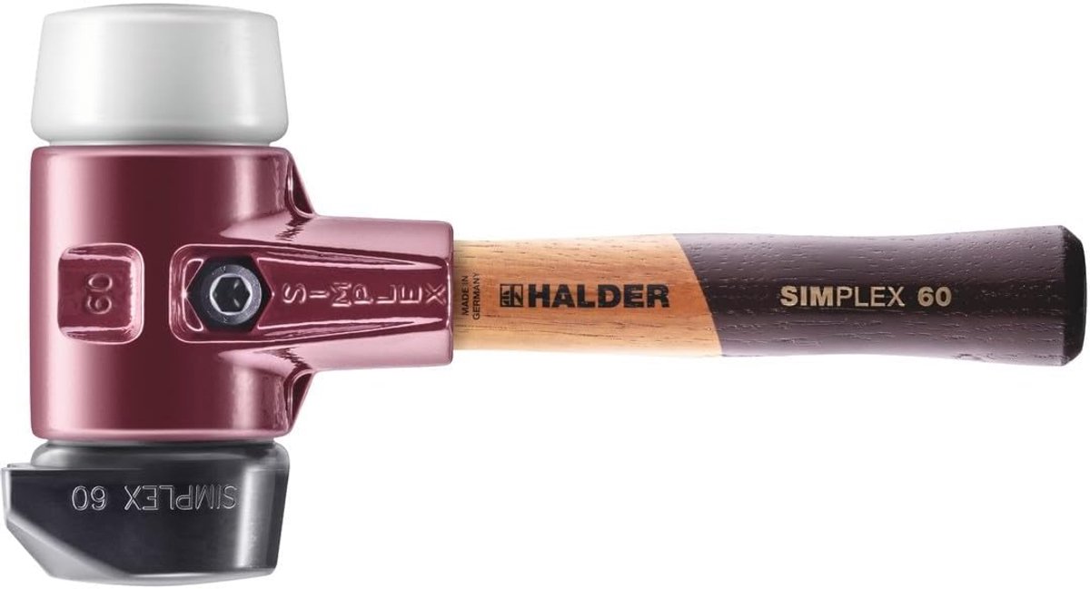 SnelShoppen - Foam Hammer Rubber Composition met Stand Basis - Superplastic met Gietijzeren Behuizing - Extra Korte Houten Handgreep D = 60 mm