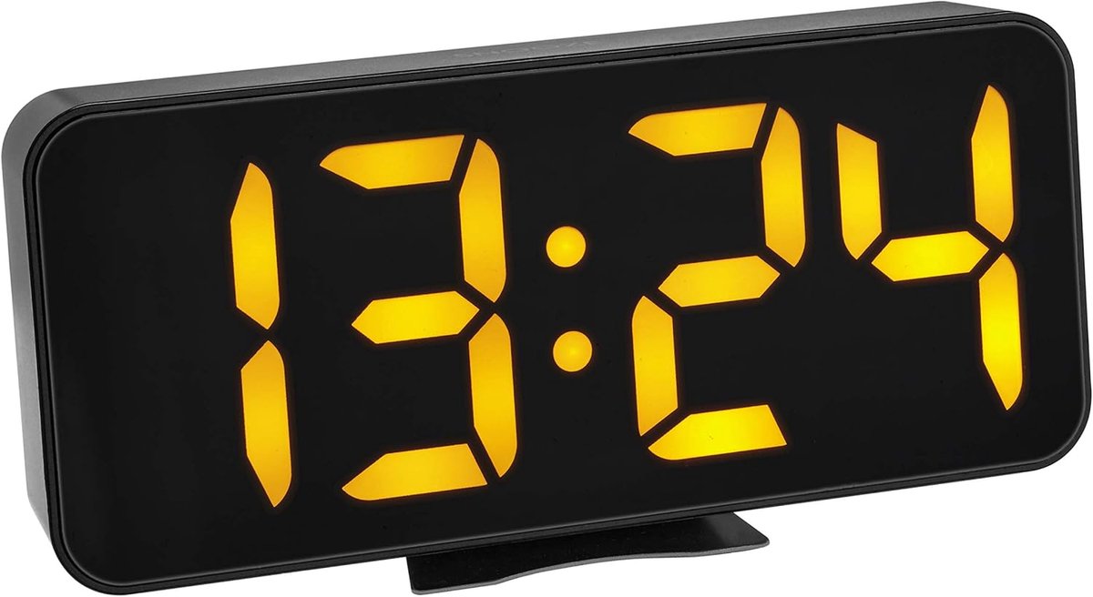 SnelShoppen - Digitale Wecker met LED Cijfers, Snooze Functie, Temperatuurweergave, Zwart, 178x36x84mm, Ideaal voor Thuis en Kantoor